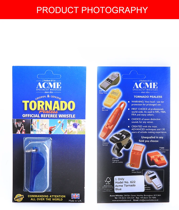 ACME 622 Tornado Профессиональный для рефери, тренера Черлидинга свист с Талрепом Футбол Баскетбол Открытый аварийный выживания