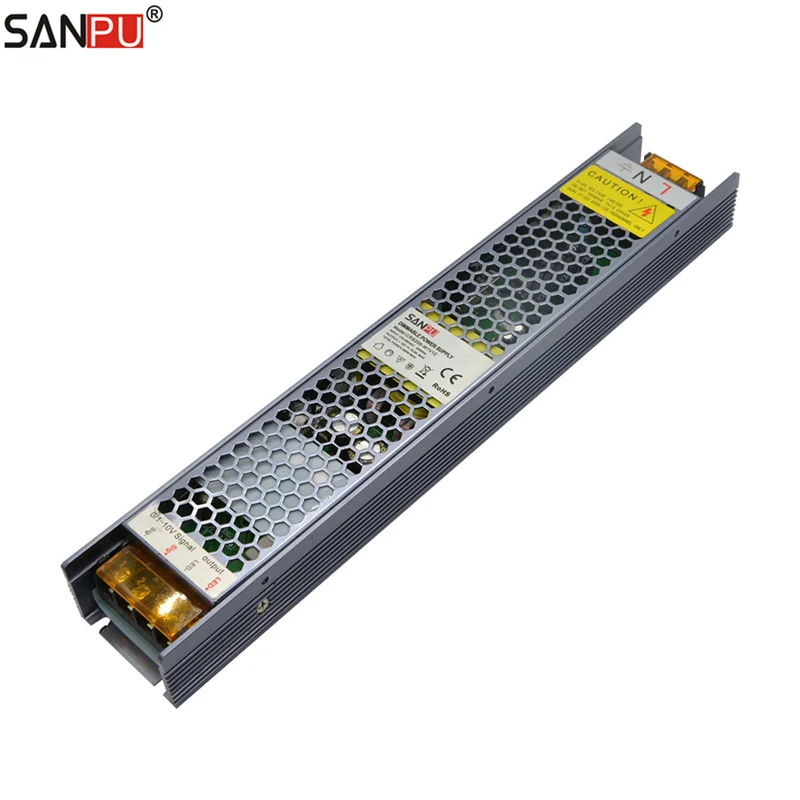 with SANPU Logo SANPU регулируемый светодиодный трансформатор 200 W 12 V 16A Triac 0-10В 2in1 затемнения 12VDC режим переключение, питание питания 220 240 V AC-DC 12 трансформатор напряжения - Цвет: with SANPU Logo