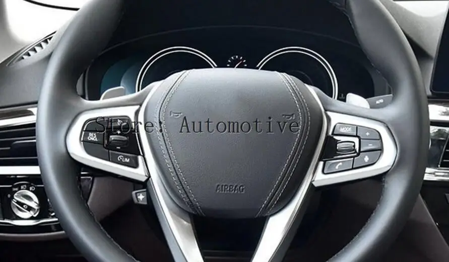 Для BMW 5 серии G30 2018 автостайлинг ABS хромированный интерьер рулевое колесо Кнопка