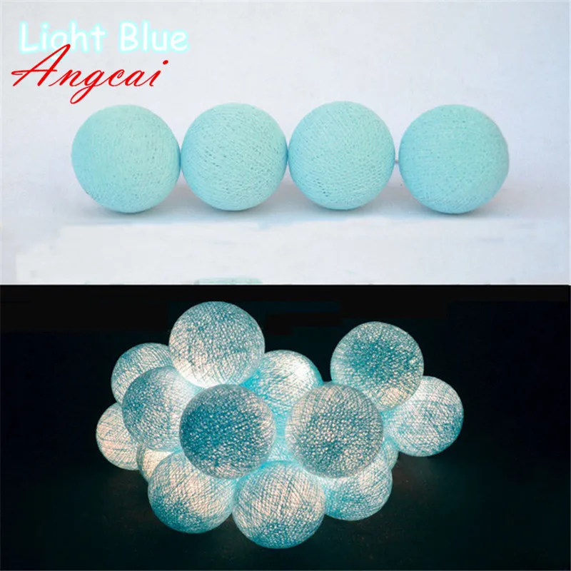 Гирлянда с хлопковыми шариками однотонная 20 шт./компл. украшение для внутреннего