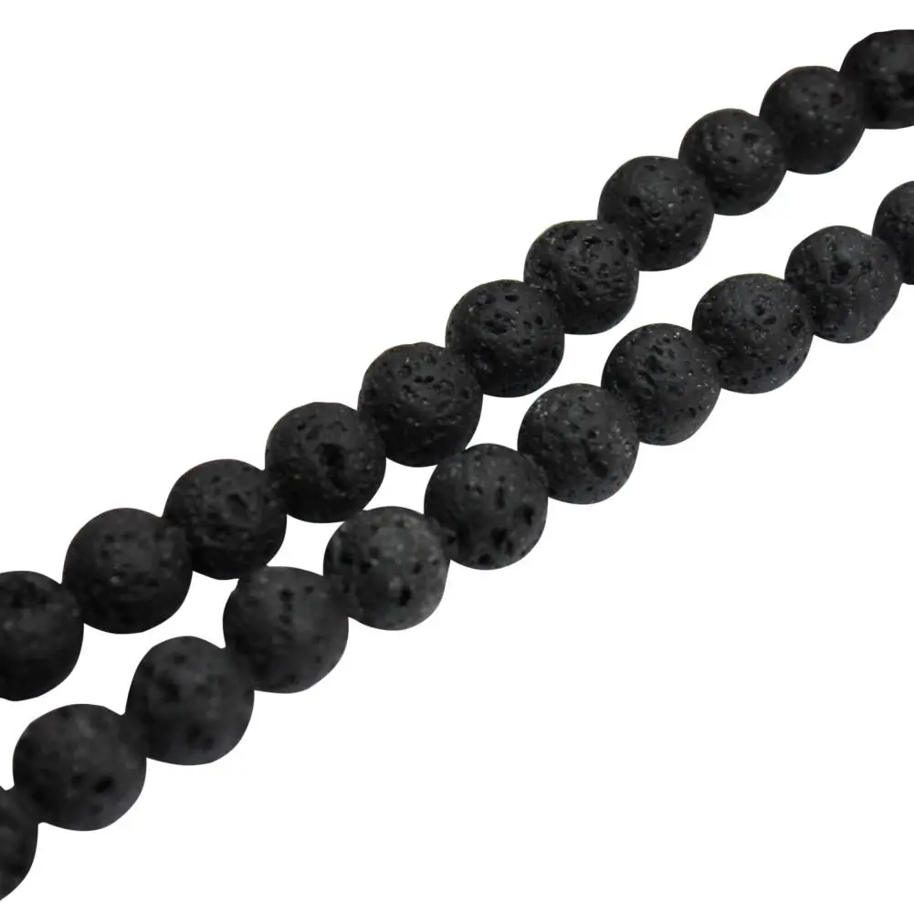 Мода натуральный черный лавы вулканические Бусины Круглый Loose Spacer нить для DIY