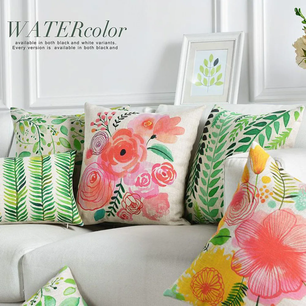 Европейская Цветочная подушка для сада офисный Поясничный чехол подушки с