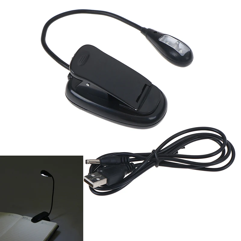 

Светодиодный ная лампа для чтения с зажимом, с USB-зарядкой, двойсветильник, для чтения