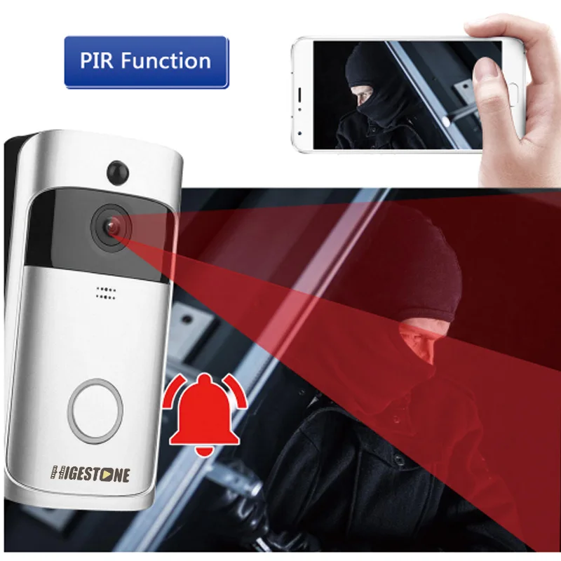 Умный дверной звонок Higestone HD Wi-Fi двусторонняя аудиосвязь на iOS Android аккумулятор