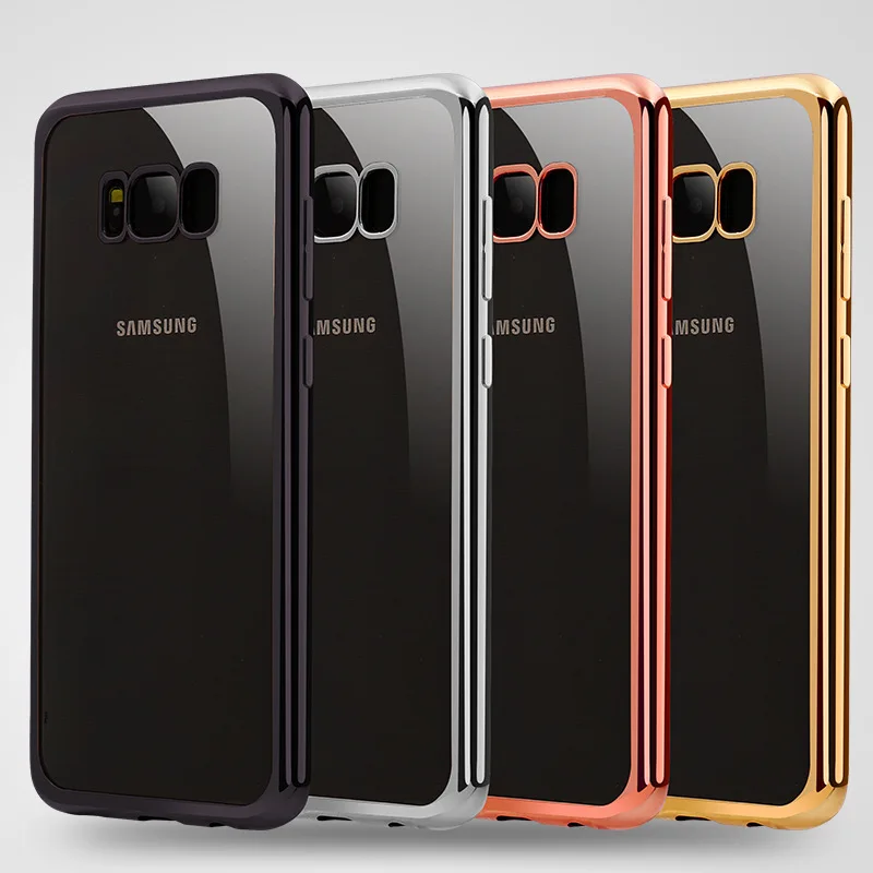 Ультратонкий с блестками ТПУ прозрачный чехол для Samsung Galaxy S8 мягкий TPU Plus S9 S10 S6 S7edge