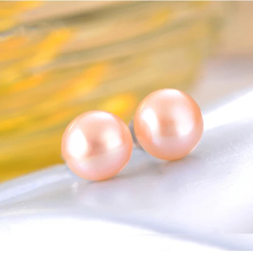 Женские серьги гвоздики с натуральным жемчугом серебряного цвета|pearl stud earrings|fashion