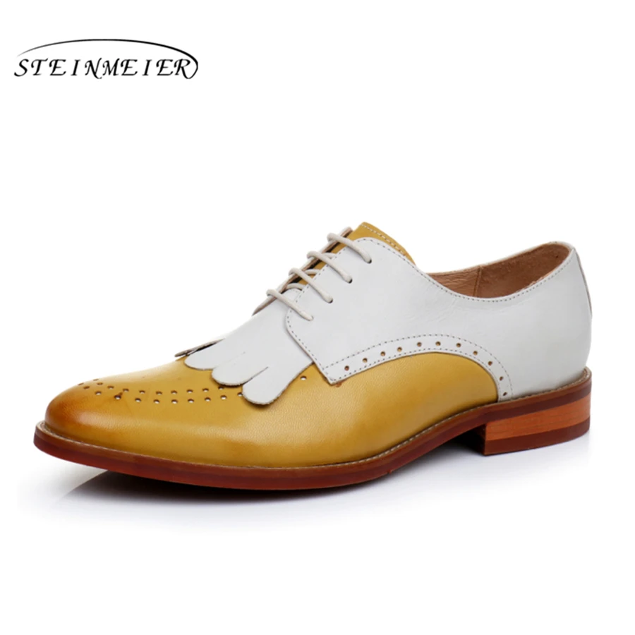 Yinzo Women flat shoes 2020 genuine leather flats platform brogues ladies summer woman gladiator rubber sole shoes|Обувь без каблука|