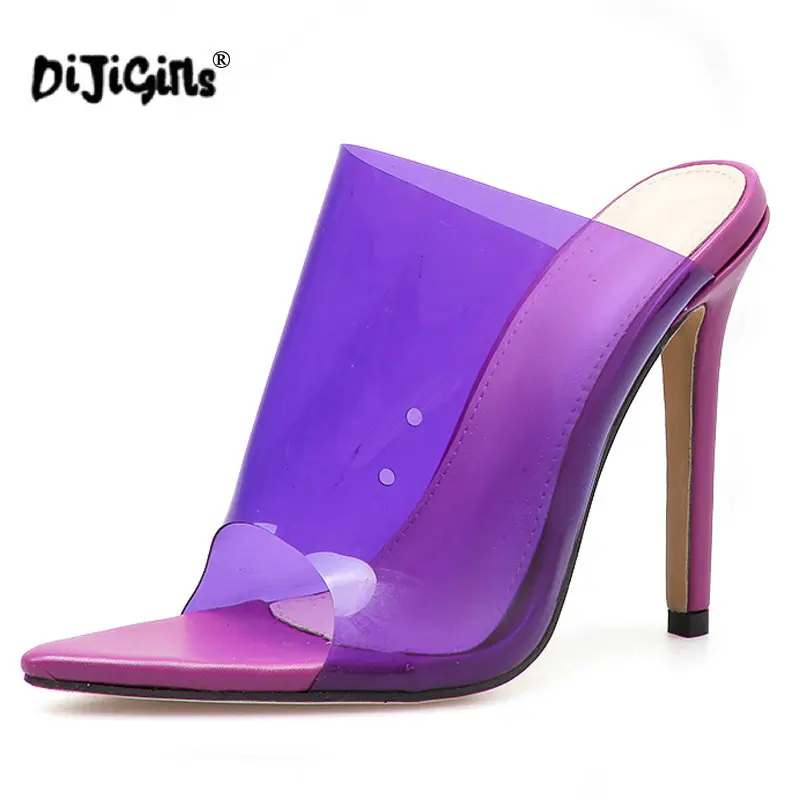 Сандалии желе женские с открытым носком прозрачные туфли лодочки из ПВХ на