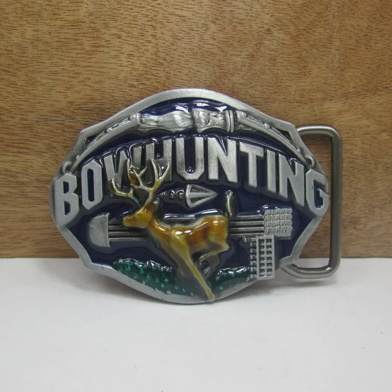 Модная Ковбойская металлическая пряжка овальная Шестигранная в виде оленя с