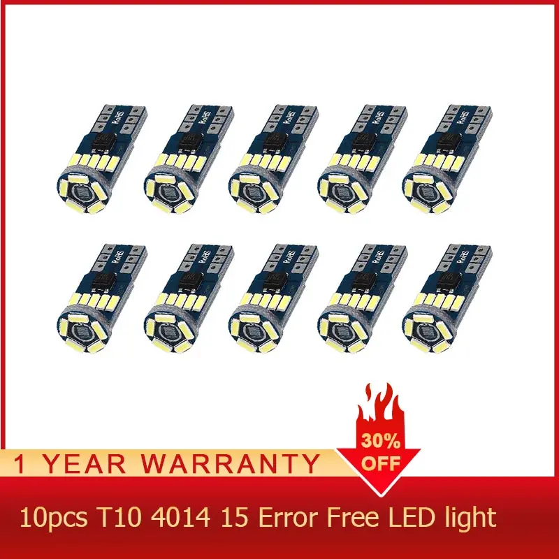 ROADOT 10x T10 4014 Led W5W 194 Автомобильная лампочка Лампы для чтения просвет Поворотная