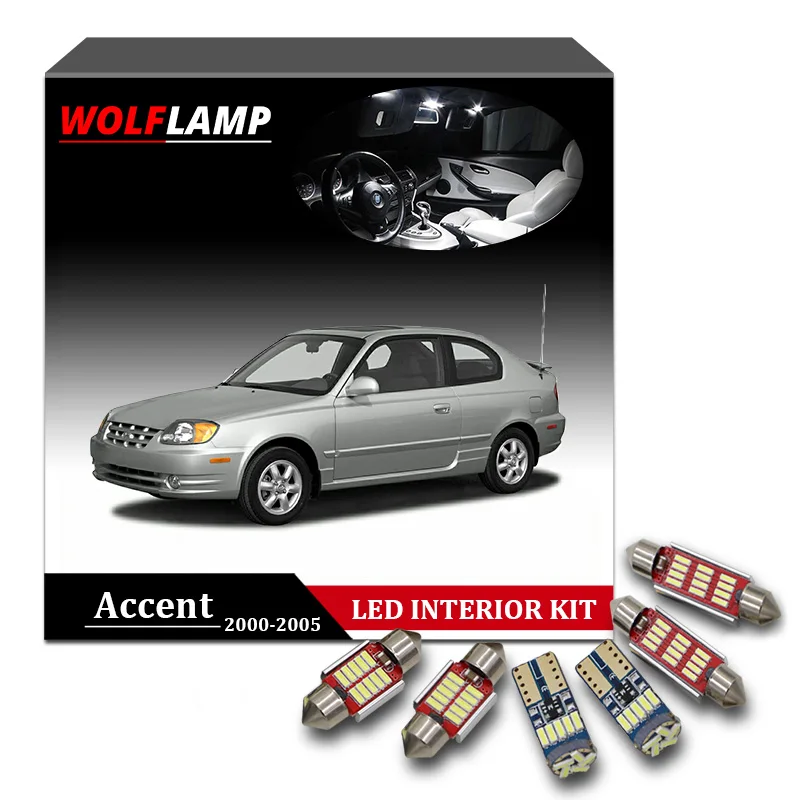 10 шт. супер яркие белые светодиодные внутренние Автомобильные фары Wolflamp для 2000 2005
