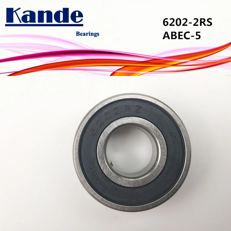 Kande 6202RS 4 шт. ABEC-5 6202 2RS Однорядный глубокий шаровой подшипник 15x35x11 мм 6202RZ подходит для сельскохозяйственных машин