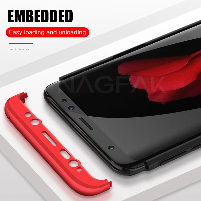 Роскошные 360 Полное покрытие чехол для телефона samsung Galaxy S9 S8 Plus Note 9 8 матовая