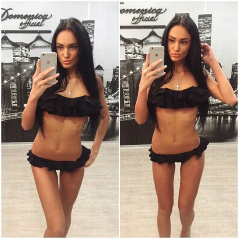 Сексуальный бандо купальные костюмы с оборками набор оборки Maillot De Bain Femme 2018