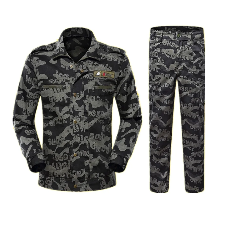 Night camouflage Военная Униформа Снежная камуфляжная армейская Боевая куртка брюки карго Uniforme Militar тактическая CS Softair Мужская Рабочая одежда женская - Цвет: Night camouflage