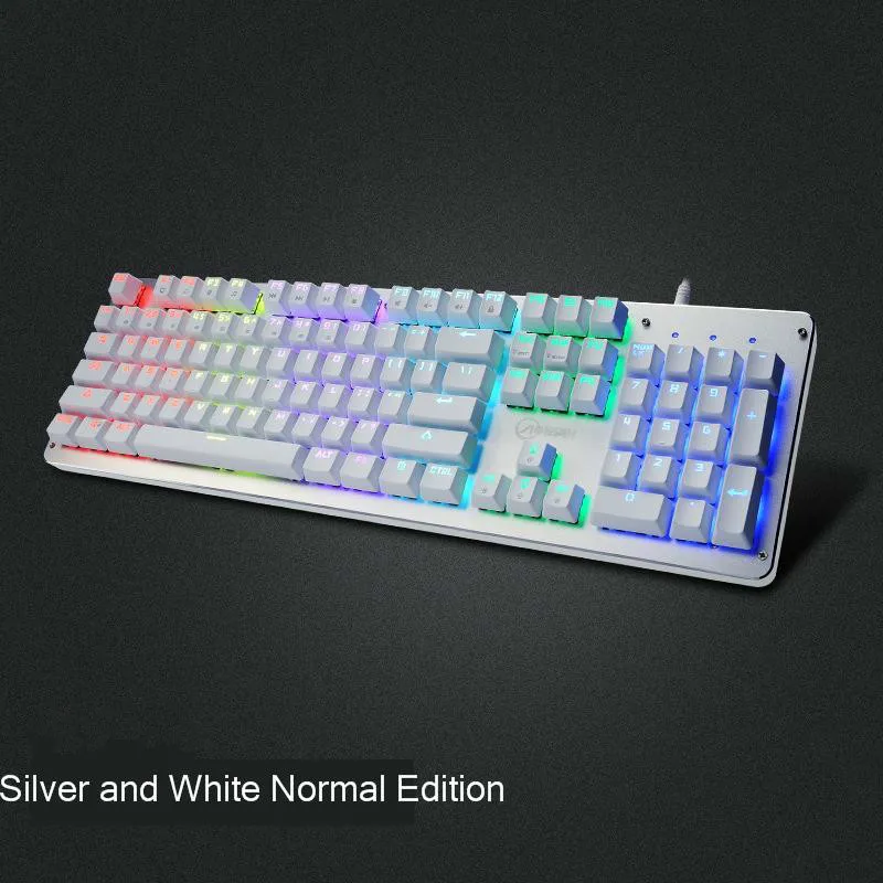 SeenDa Проводная игровая механическая клавиатура RGB переключатель с подсветкой 104