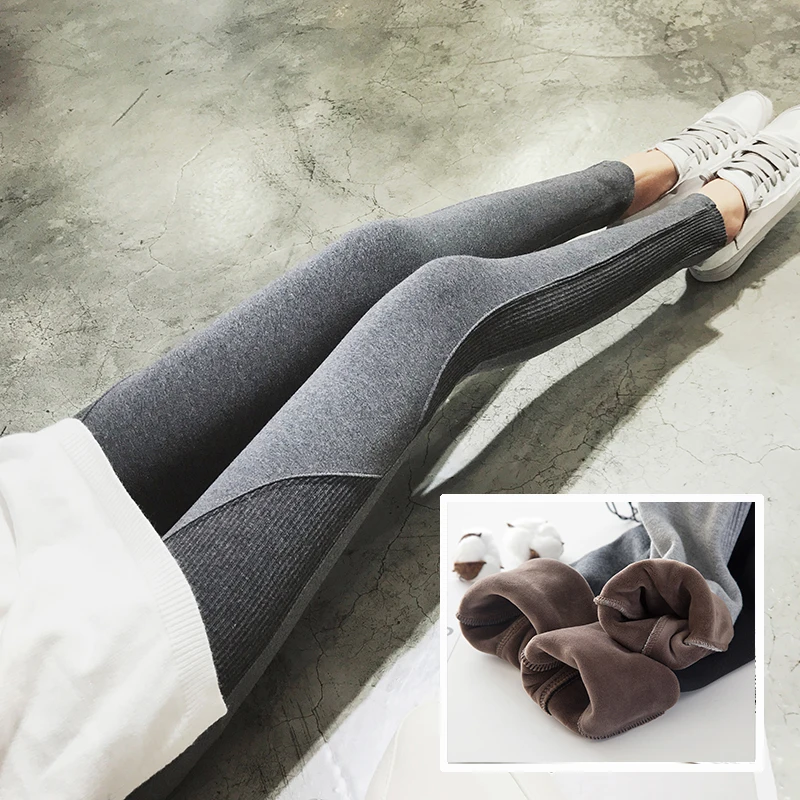 Jvzkass 2019 plus cashmere  female wear autumn and winter new thick high waist  warm pants thread trousers cotton trousers Z84