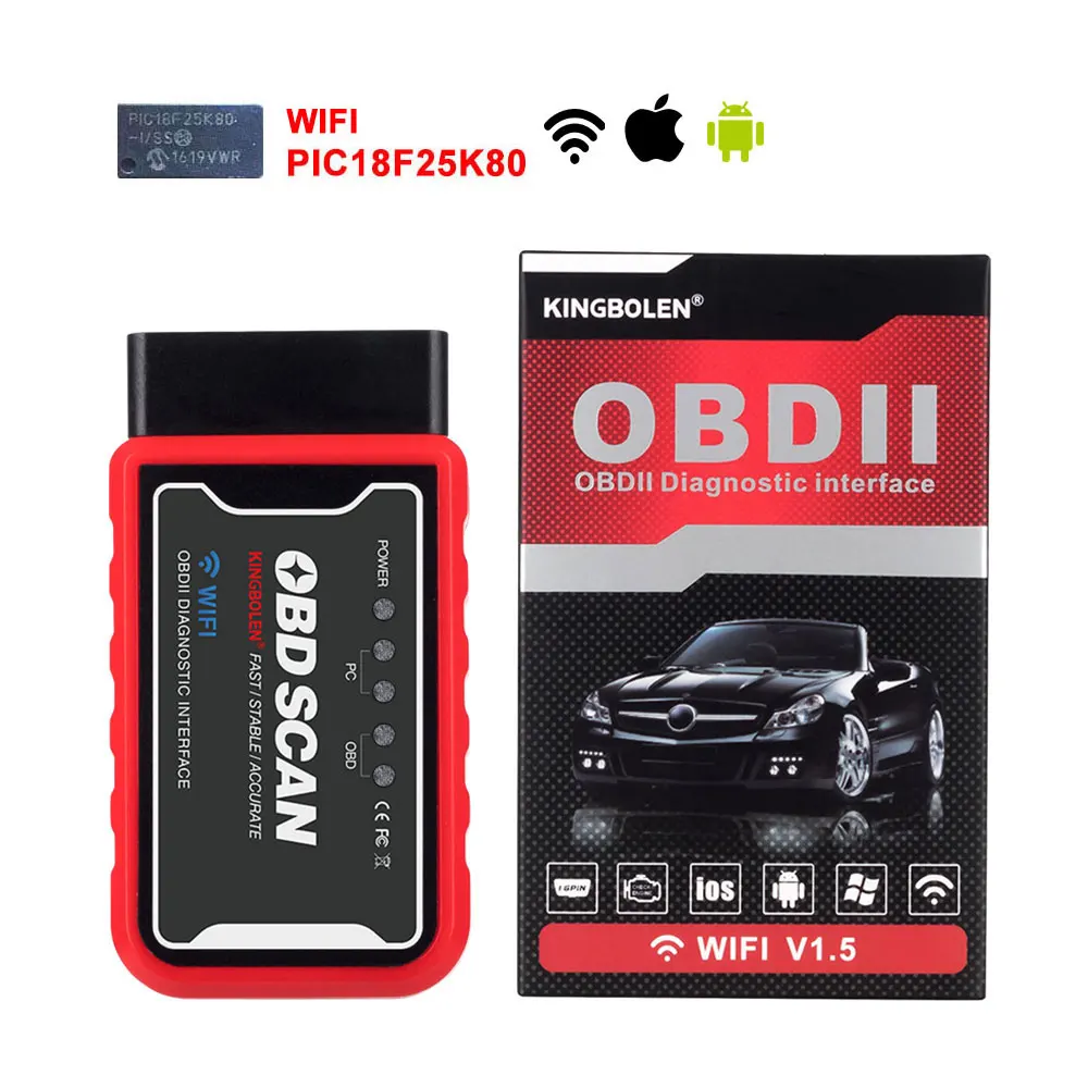 ELM327 V1.5 Bluetooth/wifi с чипом PIC18F25K80 Kingbolen ELM 327 OBD2 диагностический инструмент для Android/IOS/PC OBDII автоматический сканер