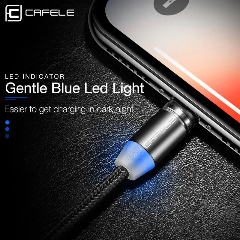 Cafele 100 см/200 см светодиодный магнитный usb кабель для зарядки Micro USB Xiaomi Redmi Note 5