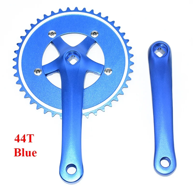 44T Blue 44T 46T* 170 мм алюминиевый сплав MTB шоссейные велосипедные цепи с ЧПУ 130BCD трек Односкоростной велосипед Кривошип фиксированная передача велосипедные шатуны - Цвет: 44T Blue