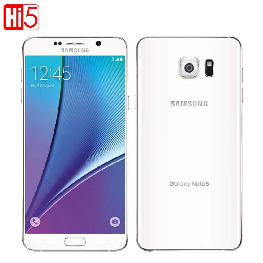 Разблокированный Восьмиядерный телефон Samsung Galaxy Note 5 с одной sim картой 16 МП 7