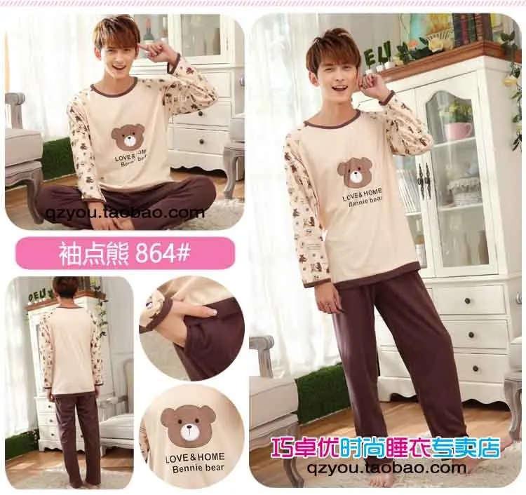 M-5XL, мужской пижамный комплект, весна и осень, длинный рукав, хлопок, мужские пижамы, Мультяшные, полосатые пижамы, плюс размер, повседневная одежда для сна