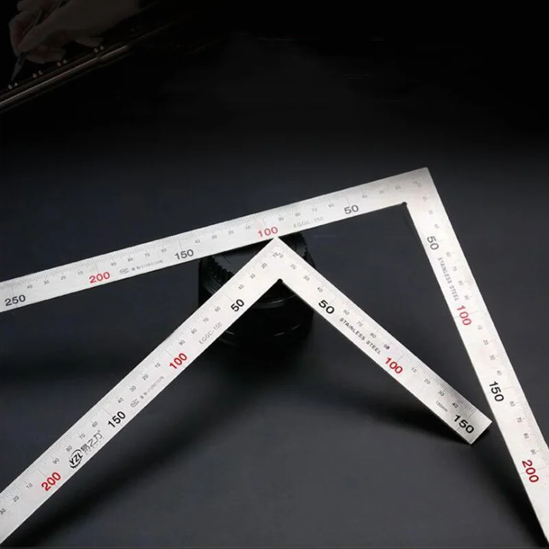 

300/500mm Thick 2mm Stainless Steel 90 Degree Square Ruler Multi-Function Angle Measuring Tool Woodworking Angle Ruler