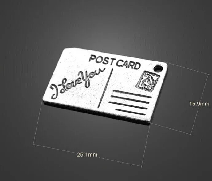 100 шт. античные серебряные подвески-подвески в виде конверта ювелирное изделие DIY