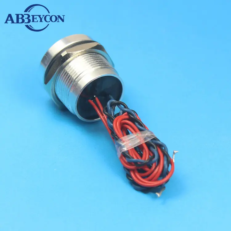 Abbeycon проводной светодиодное световое кольцо Мгновенный 5 V/12 V/24 V с потайной головкой 2A 19 мм обычно открытым Водонепроницаемый серебро IP68 Touch пьезо-переключатель