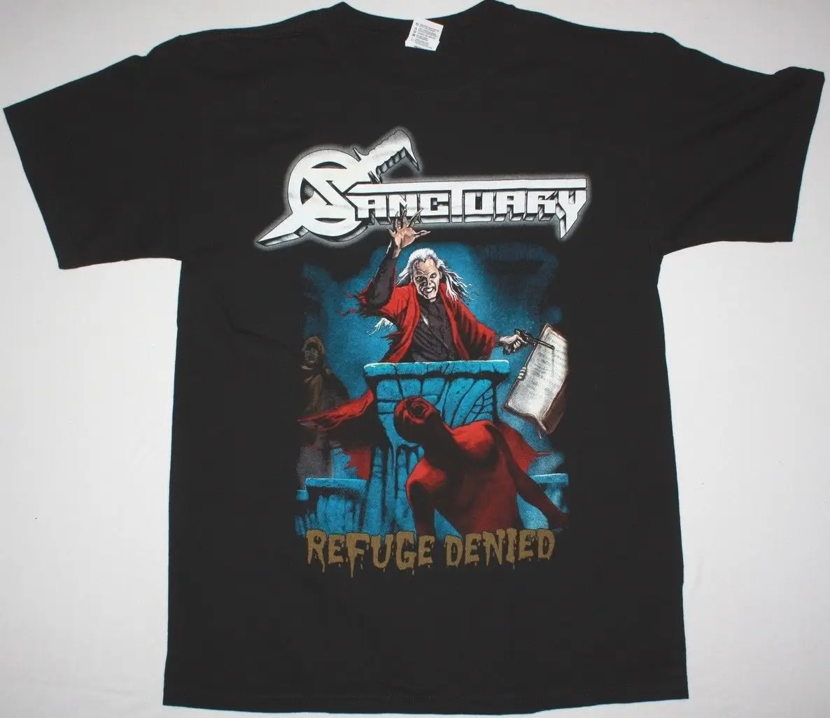SANCTUARY REFUGE DENIED NEVERMORE OVERKILL HELSTAR OMEN NEW BLACK T-SHIRT T Shirt Discount 100 % Cotton For Men'S | Мужская одежда