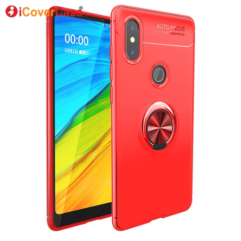 360 чехол с вращающимся кольцевым кронштейном для Xiaomi Mi Mix 2 S Силиконовая задняя