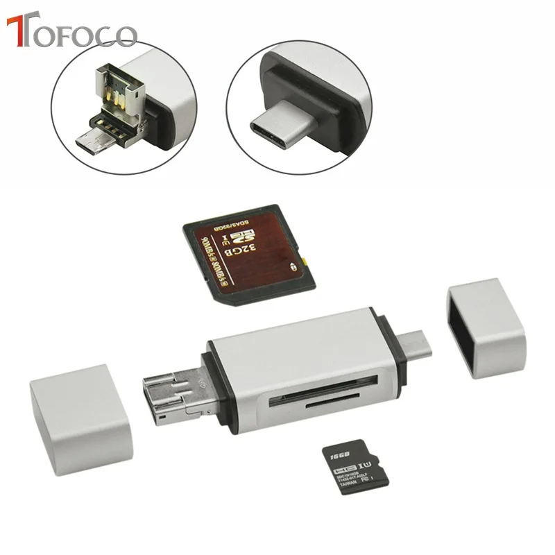Устройство для чтения карт памяти USB Type C на Micro 2 0 TF|Картридеры| |