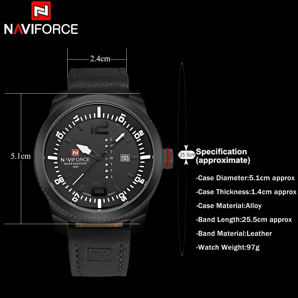 NAVIFORCE Лидирующий бренд модные повседневные кварцевые часы для мужчин армейские