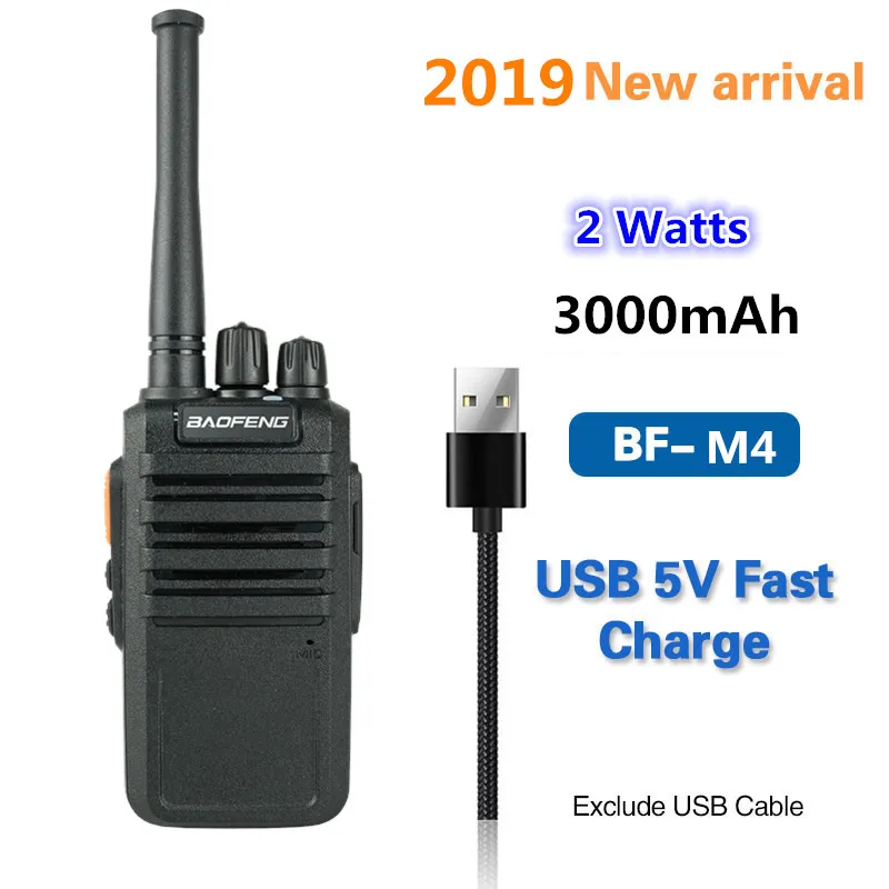 baofeng BF-M4 Two Way radio hotselling UHF 400-470mhz 3000mAh high capacity battery USB rapid charger PMR Walkie talkie