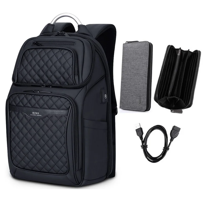 Set 3 Мужская сумка для зарядки через USB, 17 дюймов, бизнес рюкзак для ноутбука, водонепроницаемый, Противоугонный, большая емкость, Mochila, рюкзак для отдыха и путешествий, сумка - Цвет: Set 3