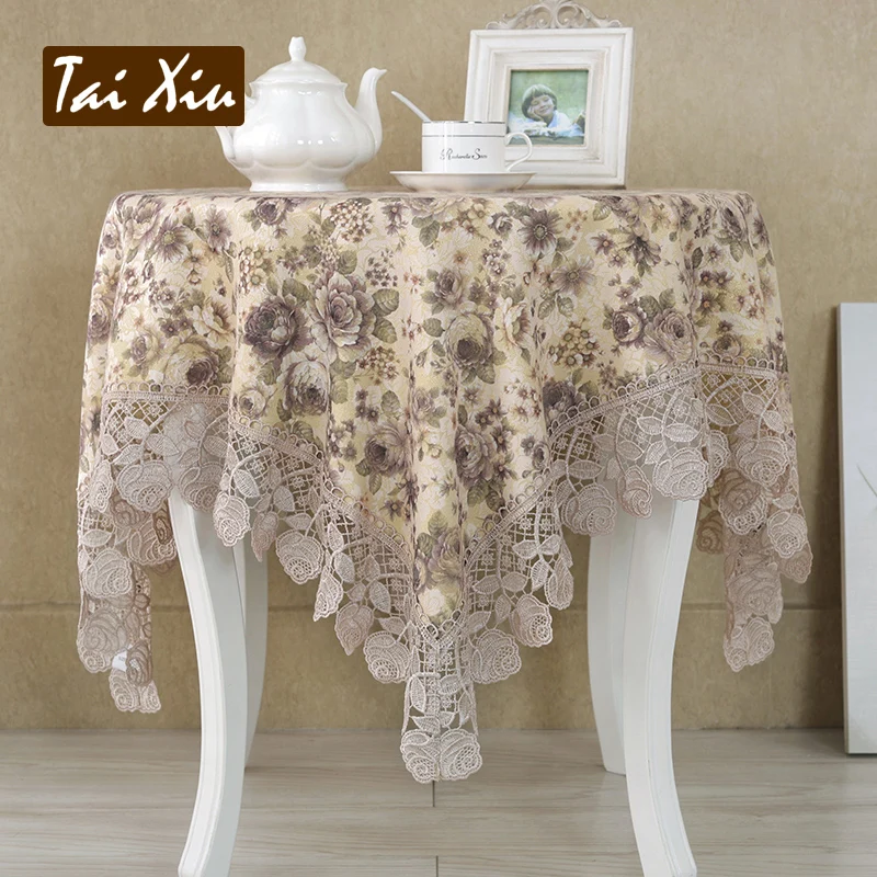 Вышивка печатных сад кружевная скатерть скатерти ткань Скатерть для кофе стола