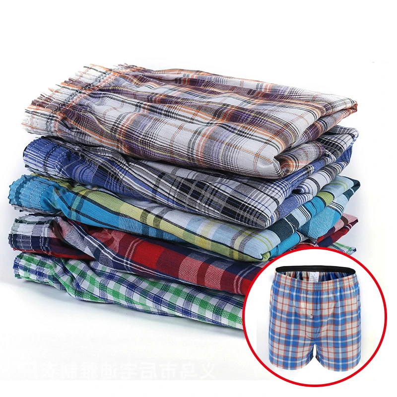5 шт./лот Верхняя одежда в клетку для хлопок оболочка шортики трусики мужские