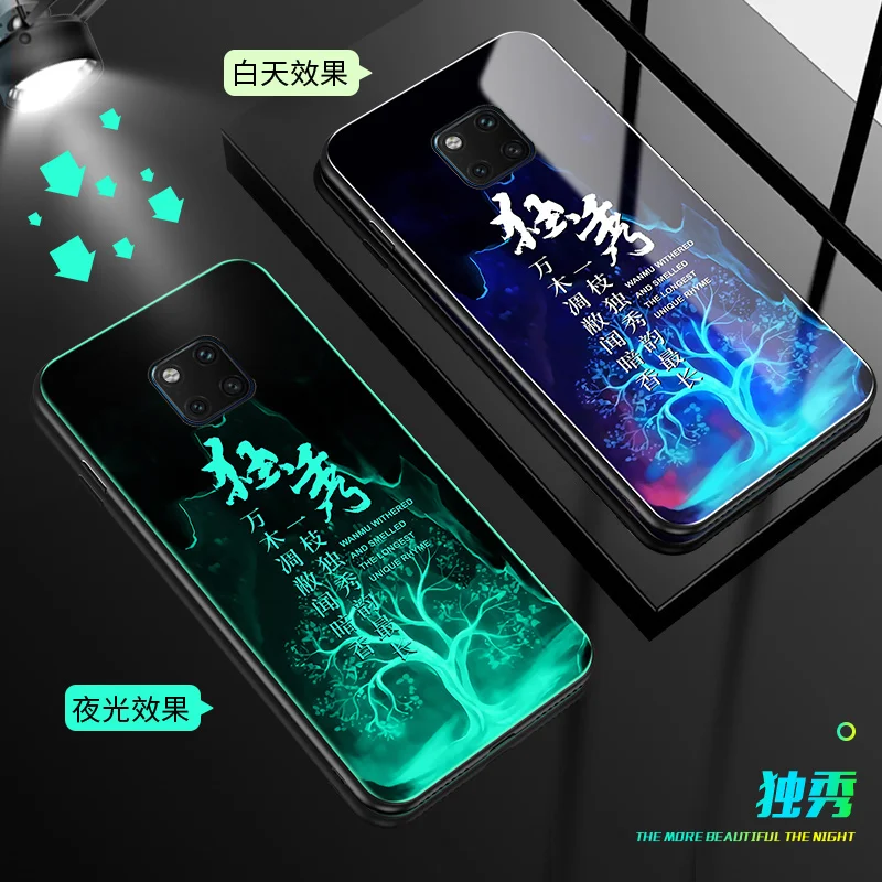 Чехол SemgCeKen из закаленного стекла с подсветкой для huawei mate 20 pro lite 20x mate20x mate20 mate20pro 3d роскошный Жесткий Чехол для задней панели телефона - Цвет: 14