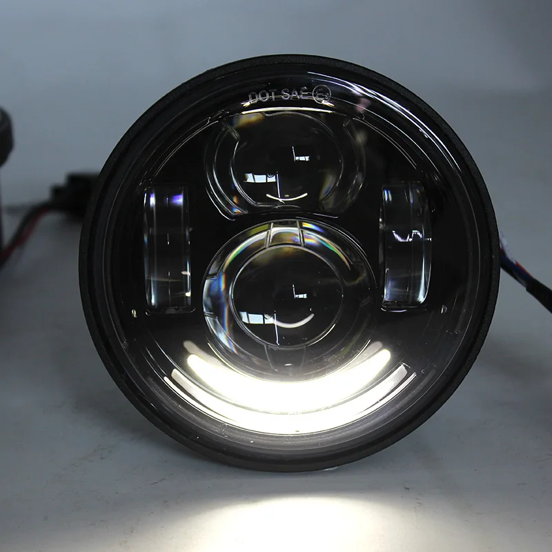 Новые 4 65 дюймовые мотоциклетные двойные светодиодные фары с DRL halo для Fat Bob FXDF