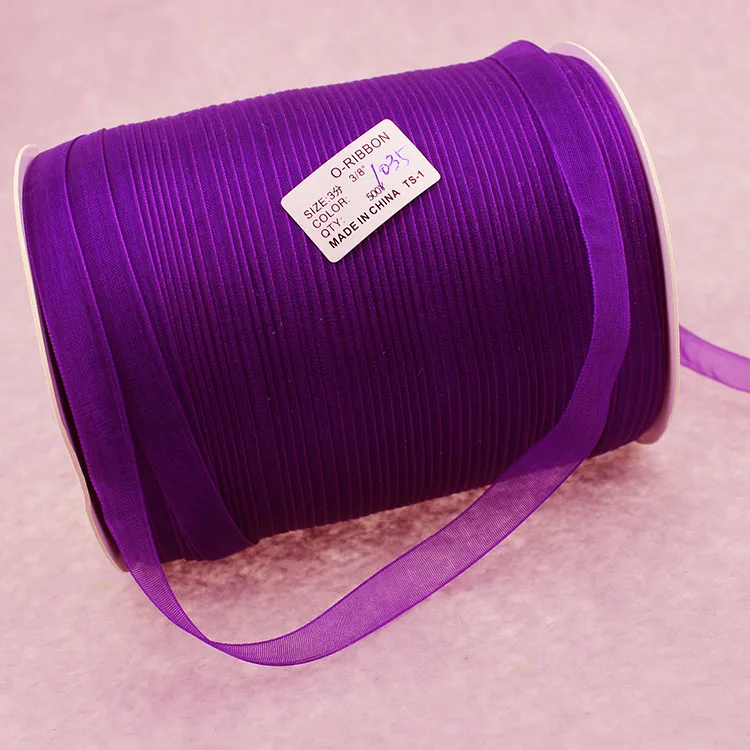 

(500 Yards/lot) 10mm Double Face Deep Purple Organza Ribbon for Christmas and Birthday Gifts Wrapping Decoration Ribbons