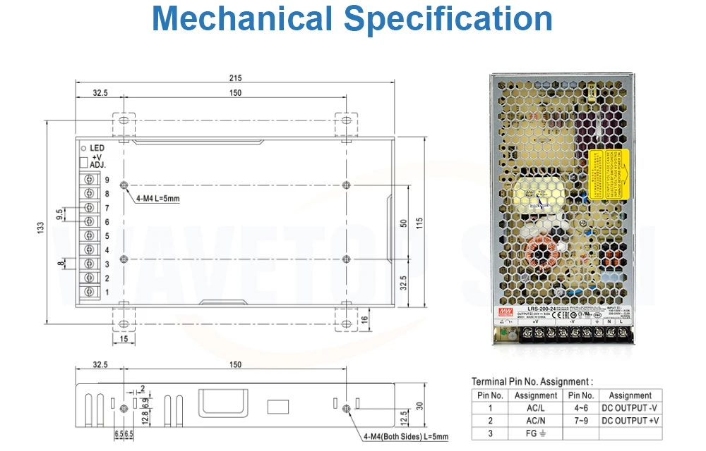 Meanwell LRS-200 один Выход переключение Питание 5V 12V 24V 36V 48V 200W МВт тайваньского бренда LRS-200-24