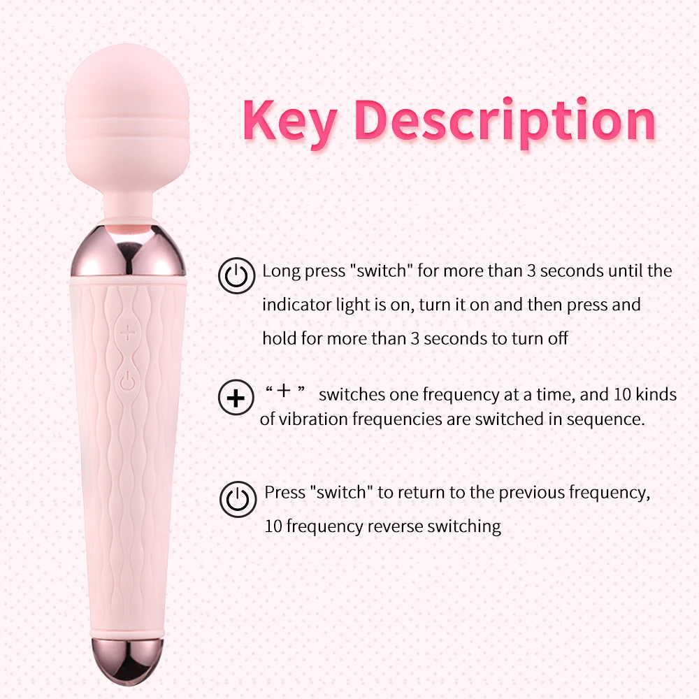 Мощный AV вибратор для женщин клитор стимуляция 10 скоростей G-Spot палочка