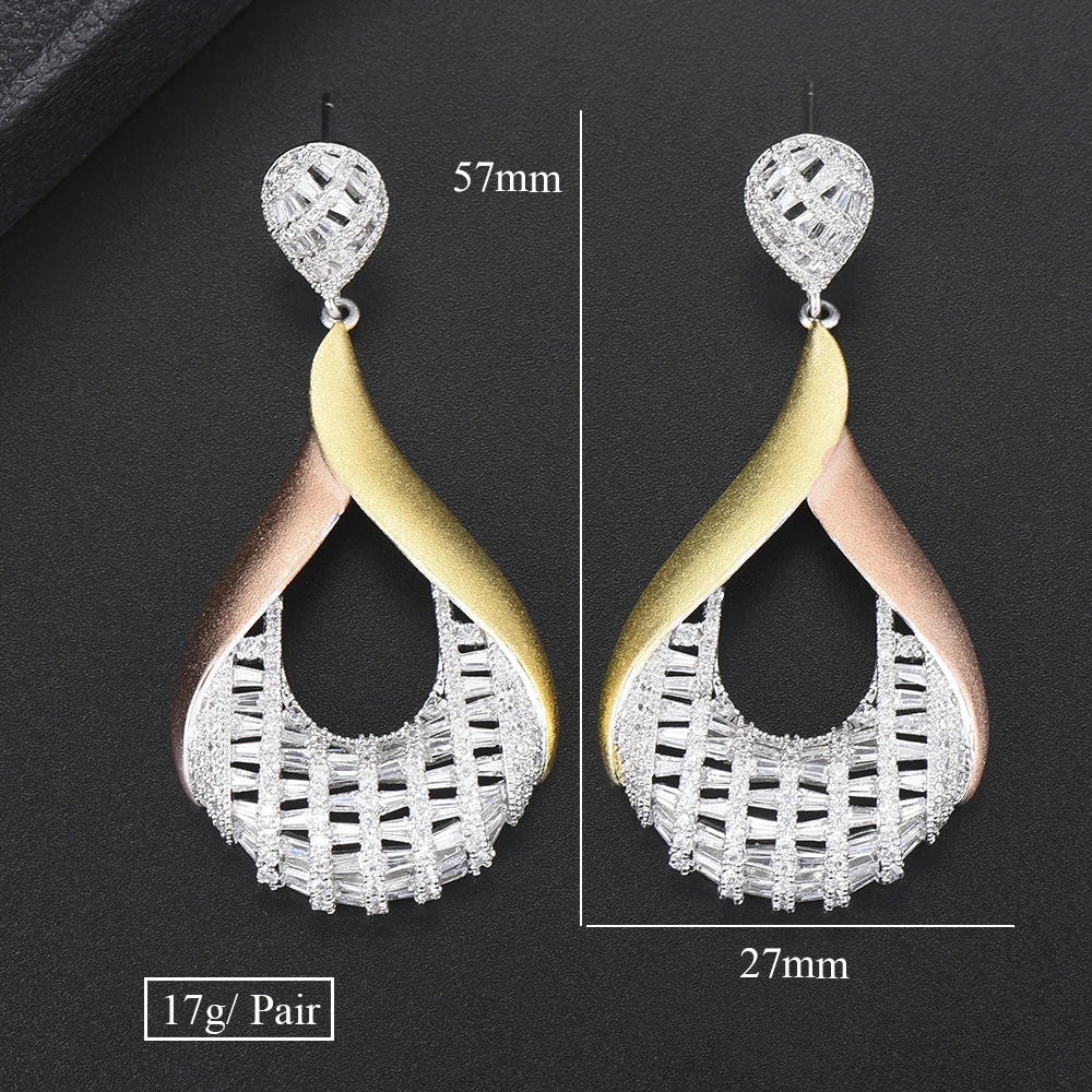 

Siscathy 2019 Unique Design Big Drop Dangle Earrings For Women Luxury Bridal Engagement Wedding Statement Earrings Jewelry