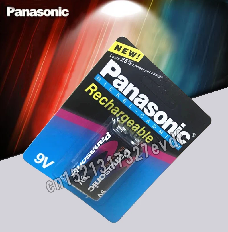 Оригинальные Panasonic 9 В 220 мАч 6F22 Ni-CD Перезаряжаемые батареи