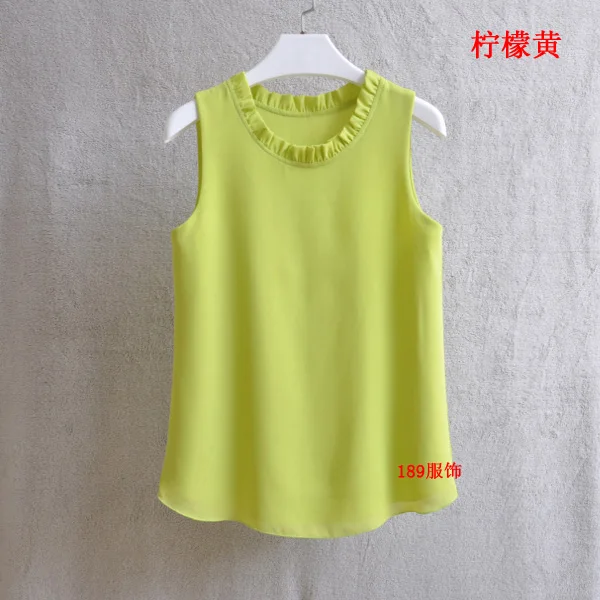 Новинка 2018 Женский Одноцветный Свободный Тонкий шифоновый жилет без рукавов