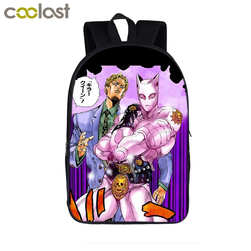 16jojo05 Аниме Jojo Необычные Приключения/Королева-убийца рюкзак для подростков мальчиков детские школьные сумки рюкзак для ноутбука Детская сумка для книг - Цвет: 16jojo05