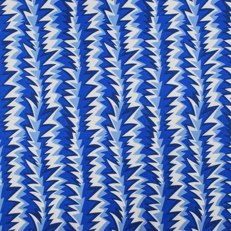 Пилообразный синий реактивный окрашивание чистого хлопка ткань для платья базин