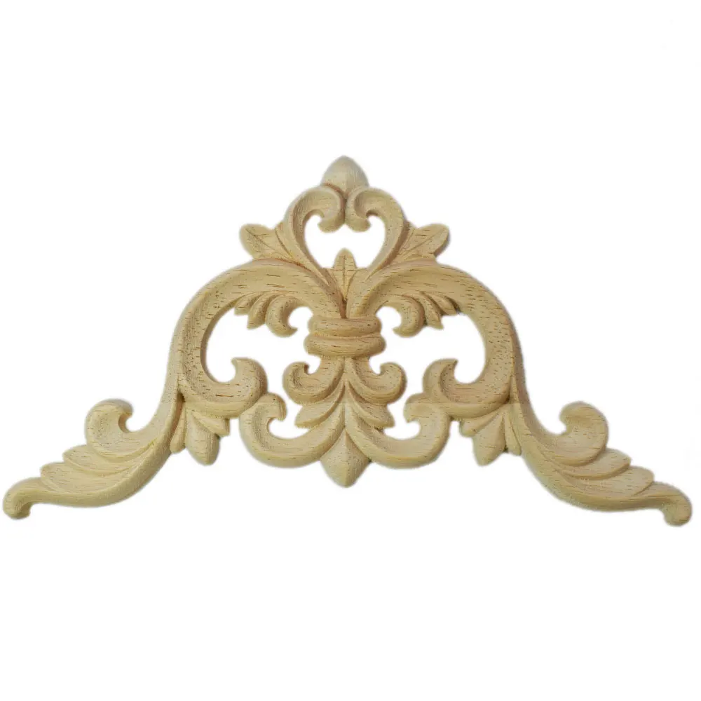 

European Style Wooden Woodcarving Flower Patch Furniture Door Decals Background Decoration Floral Applique Bed Decoration