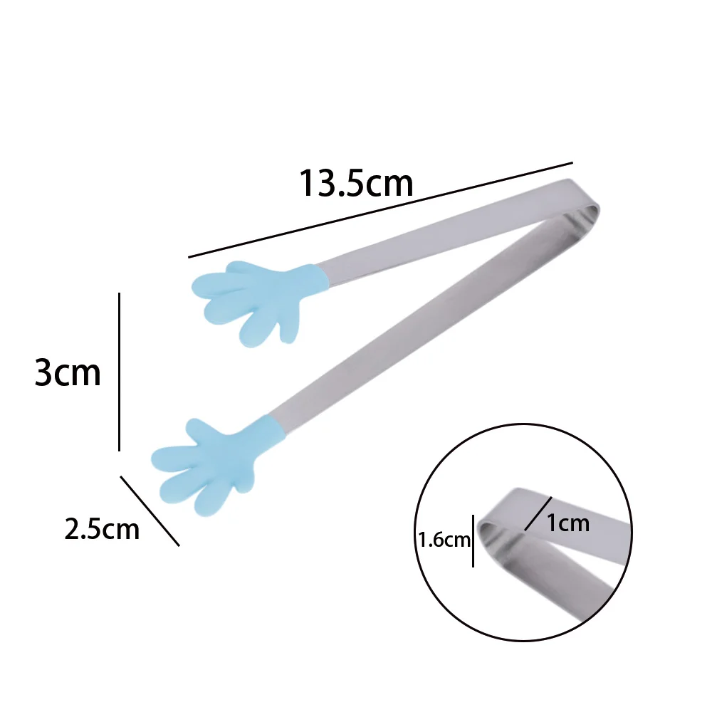 Твердый зажим для еды из нержавеющей стали нескользящий мини Силиконовый