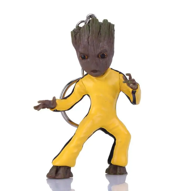 Baby Groot фигурки, игрушка, брелок для ключей, украшение для дома, Милая модель, игрушка для детей, мультяшное дерево, человек, брелок, Автомобильный подвесной декор, брелок